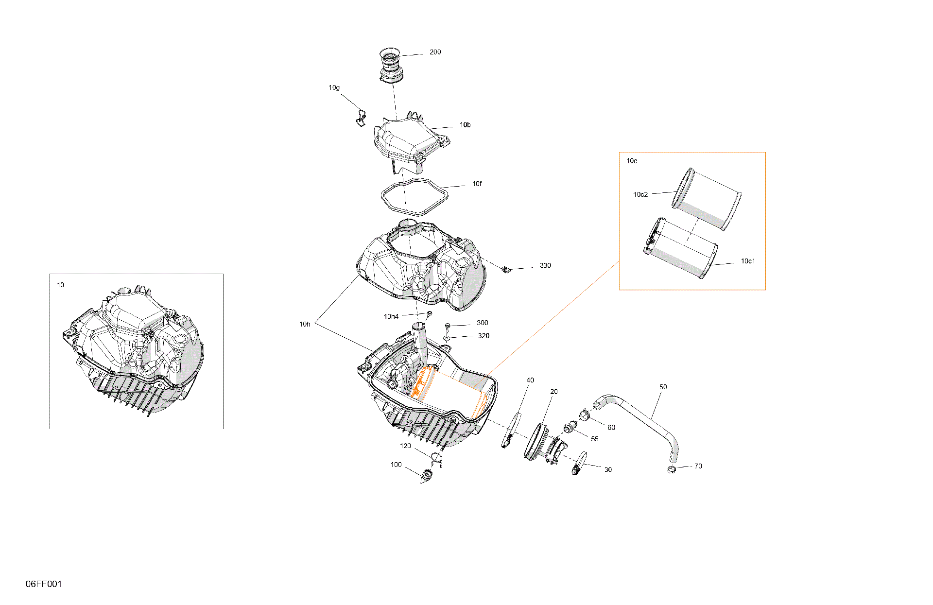 An Image of a Genuine Can-Am Parts Schematic Diagram showing the schematic - ENGINE - AIR INTAKE