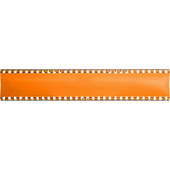 A flat, rectangular amber Light Cover SR Series 10 by Rigid Industries with white edging and alternating square cutouts along both sides, shown on a white background.