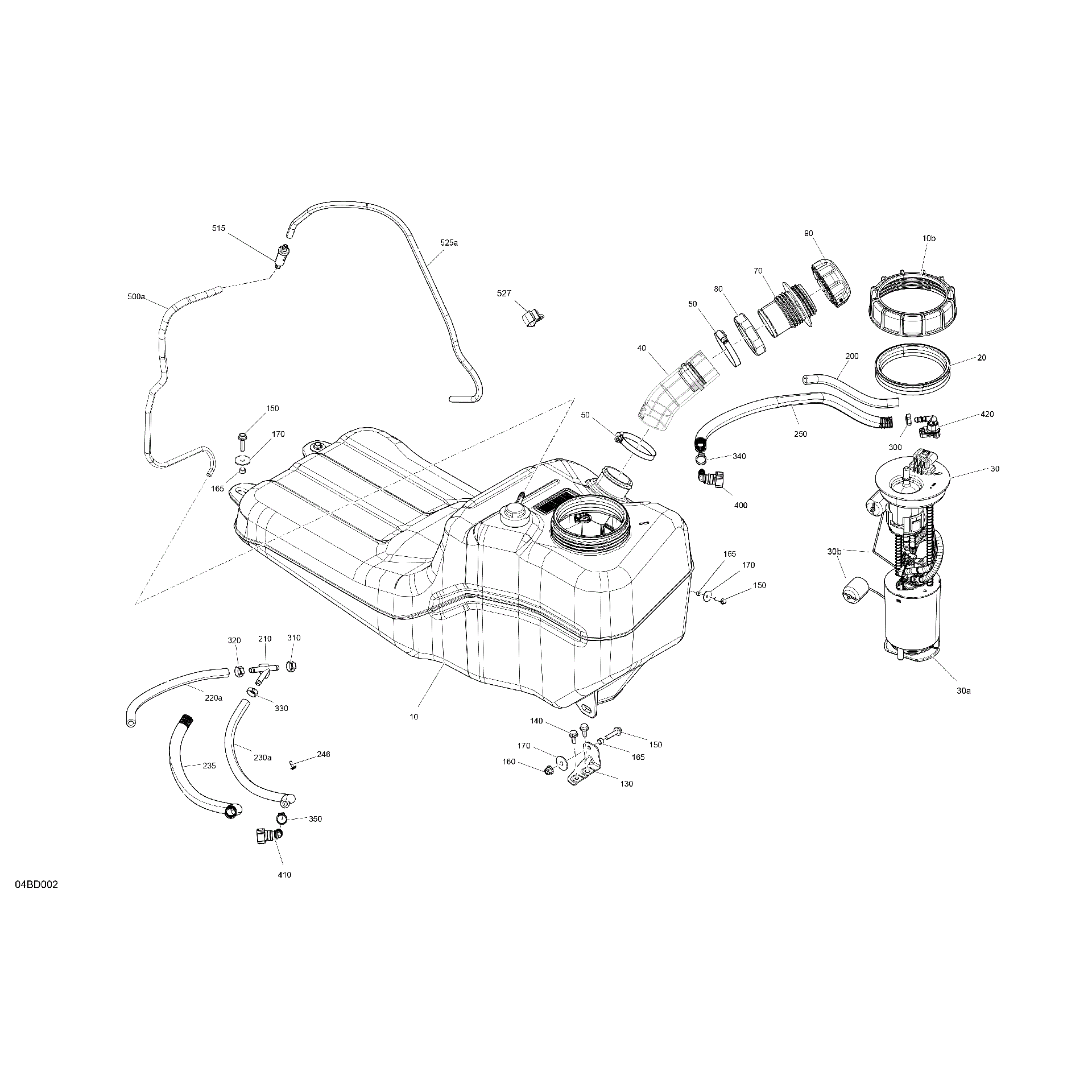 An Image of a Genuine Can-Am Parts Schematic Diagram showing the schematic - ENGINE - FUEL