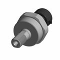 Gray metal threaded sensor with black plastic connector end, hexagonal nut design.