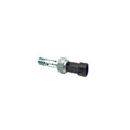 Metal brake switch with threaded M10 x 1.25 silver body and black plastic connector end.