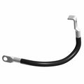 Black insulated ground cable with silver metal connectors at each end, curved design.