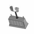 Gray rectangular HVAC control module with dual protruding sensor units on a single central stalk.