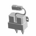 Gray rectangular winch contactor with electrical connector and mounting bracket.