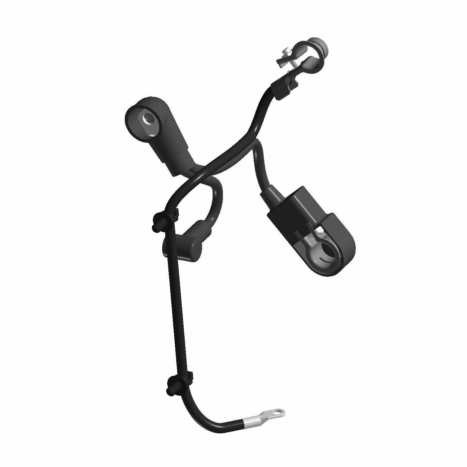 Black battery cable with dual terminals and protective caps, designed for Polaris UTV models.