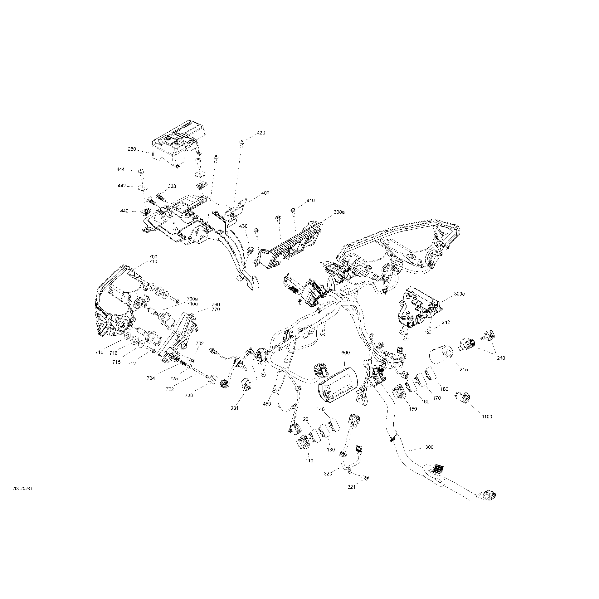 An Image of a Genuine Can-Am Parts Schematic Diagram showing the schematic - ELECTRIC - SYSTEM - FRONT SECTION