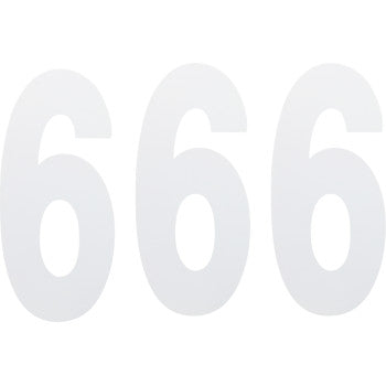The FX Number 6 White 8" by Factory Effex features a simple, rounded white number 6 on adhesive-backed vinyl—perfect for marking or changing numbers easily.
