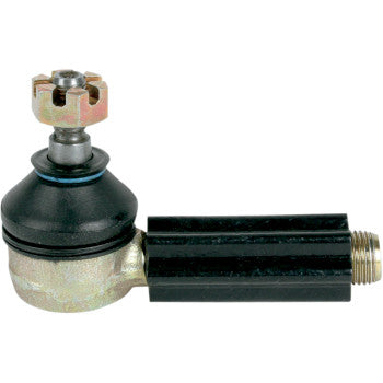 A close-up of the Yamaha Replacement Ball Joint for LSR A-Arms Taper by Lone Star Racing, featuring a black dust cover, threaded shaft, stainless steel ball joint, and castle nut, shown isolated on a white background.