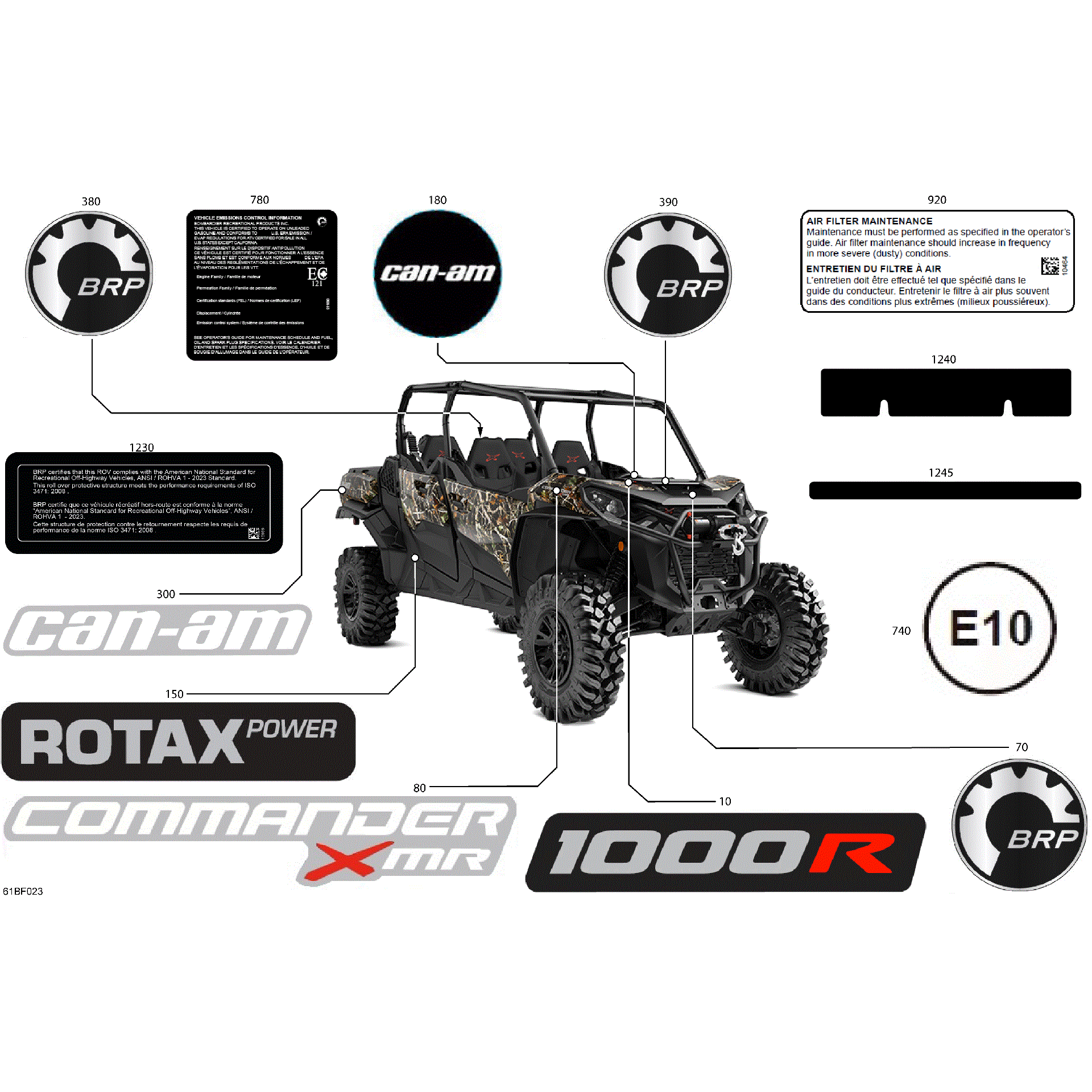An Image of a Genuine Can-Am Parts Schematic Diagram showing the schematic - BODY - DECALS
