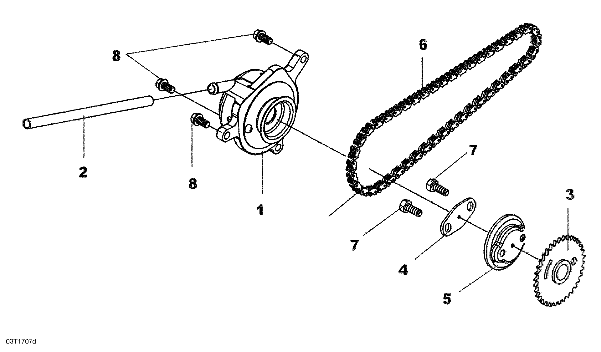 An Image of a Genuine Can-Am Parts Schematic Diagram showing the schematic - BREATHER AND TIMING CHAIN