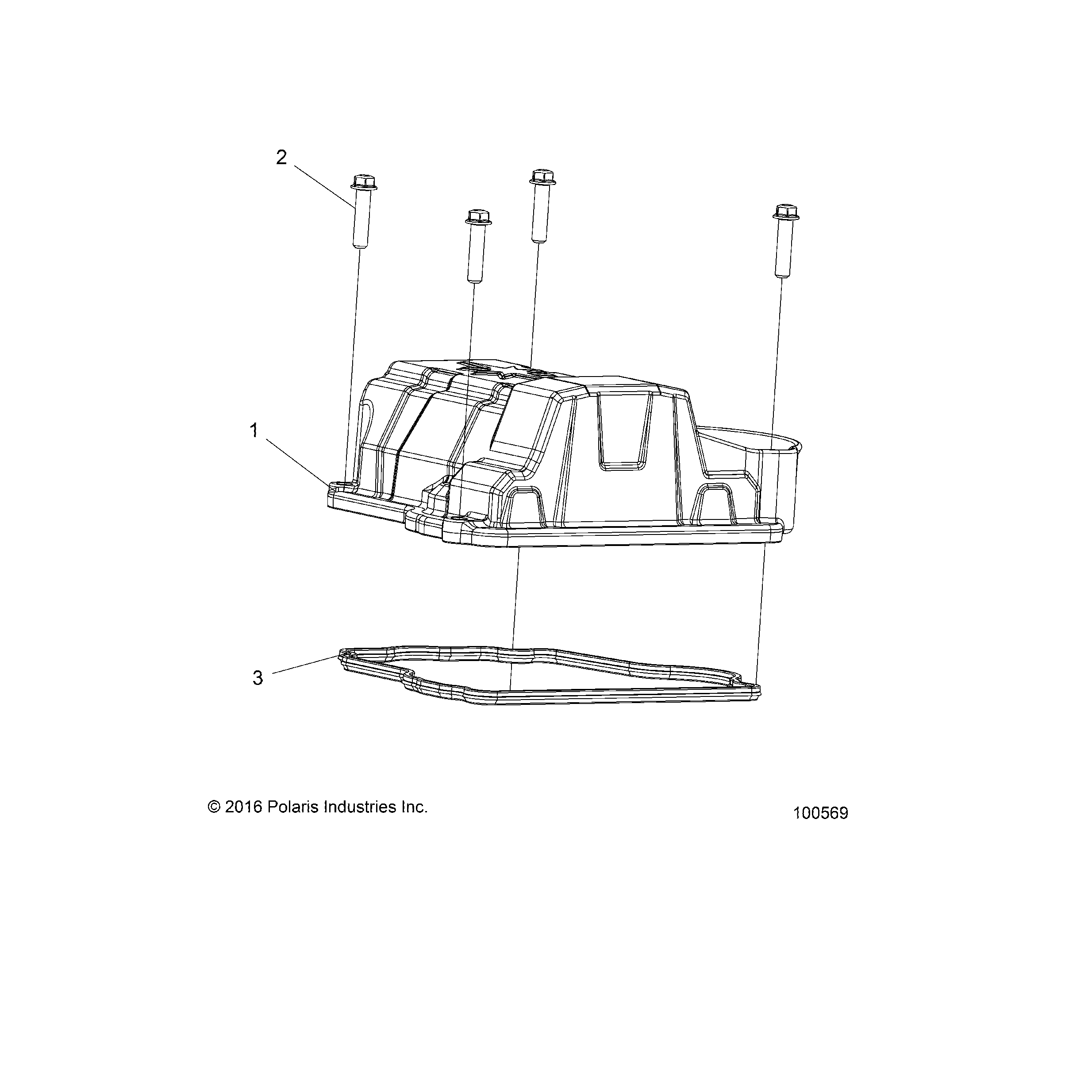 An Image of a Genuine Polaris Parts Schematic Diagram showing the schematic - ENGINE: VALVE COVER - 2017 POLARIS SPORTSMAN 450 HO
