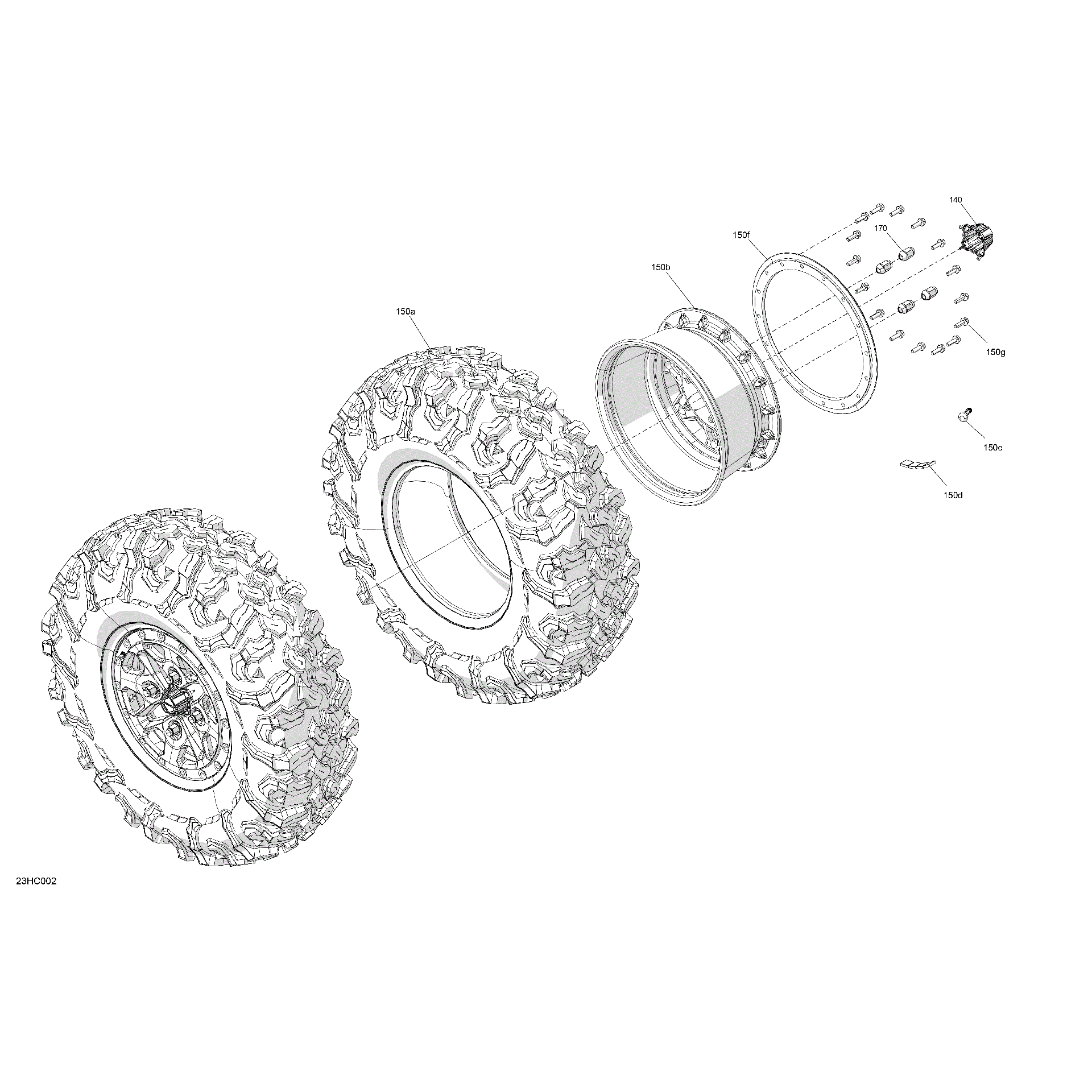 An Image of a Genuine Can-Am Parts Schematic Diagram showing the schematic - DRIVE - REAR WHEELS