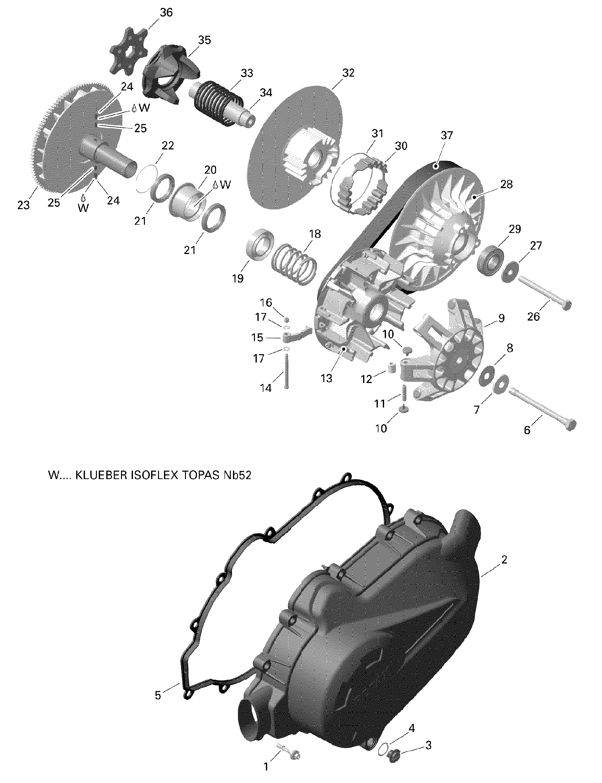 An Image of a Genuine Can-Am Parts Schematic Diagram showing the schematic - TRANSMISSION