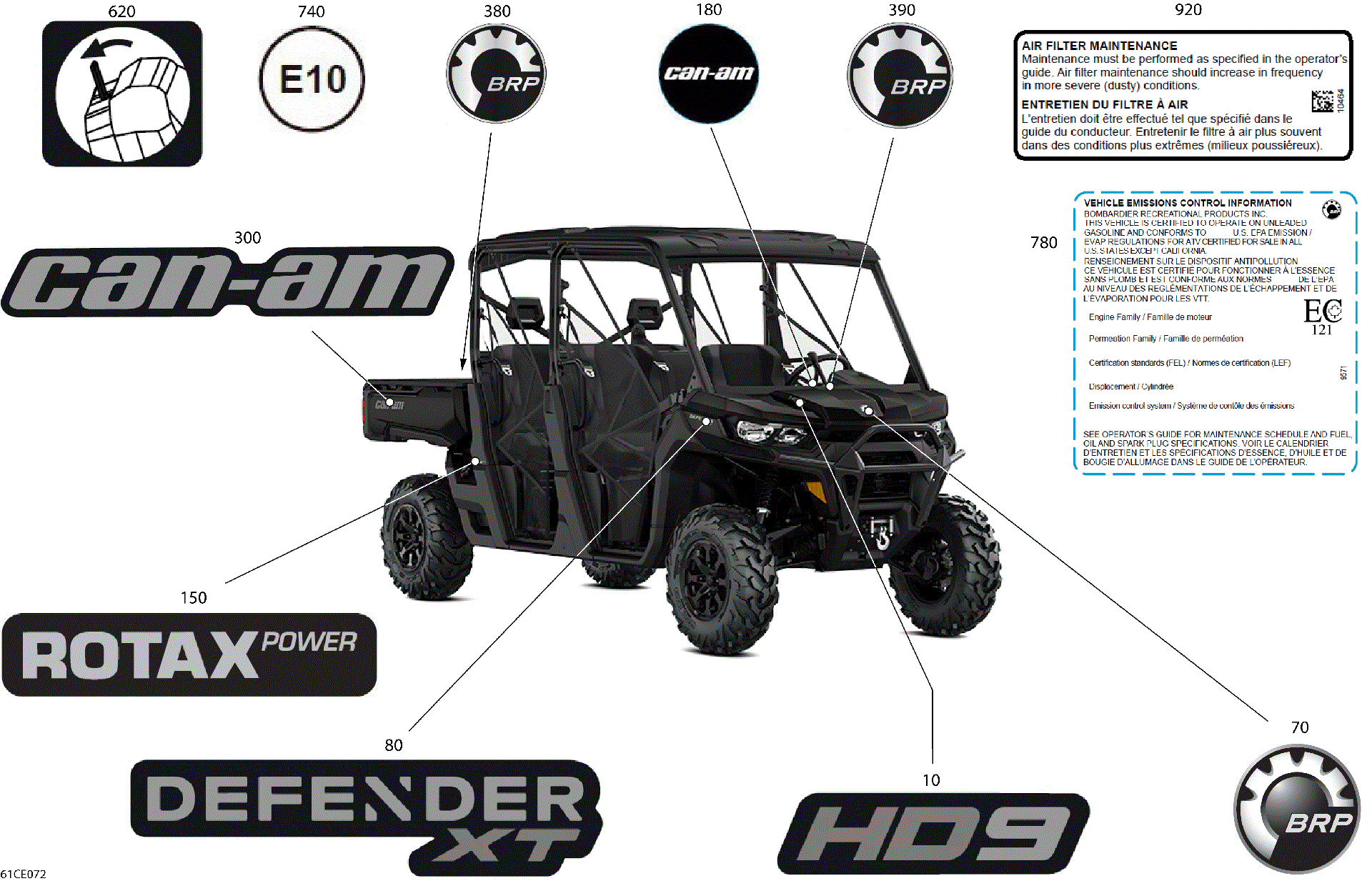 An Image of a Genuine Can-Am Parts Schematic Diagram showing the schematic - BODY - DECALS