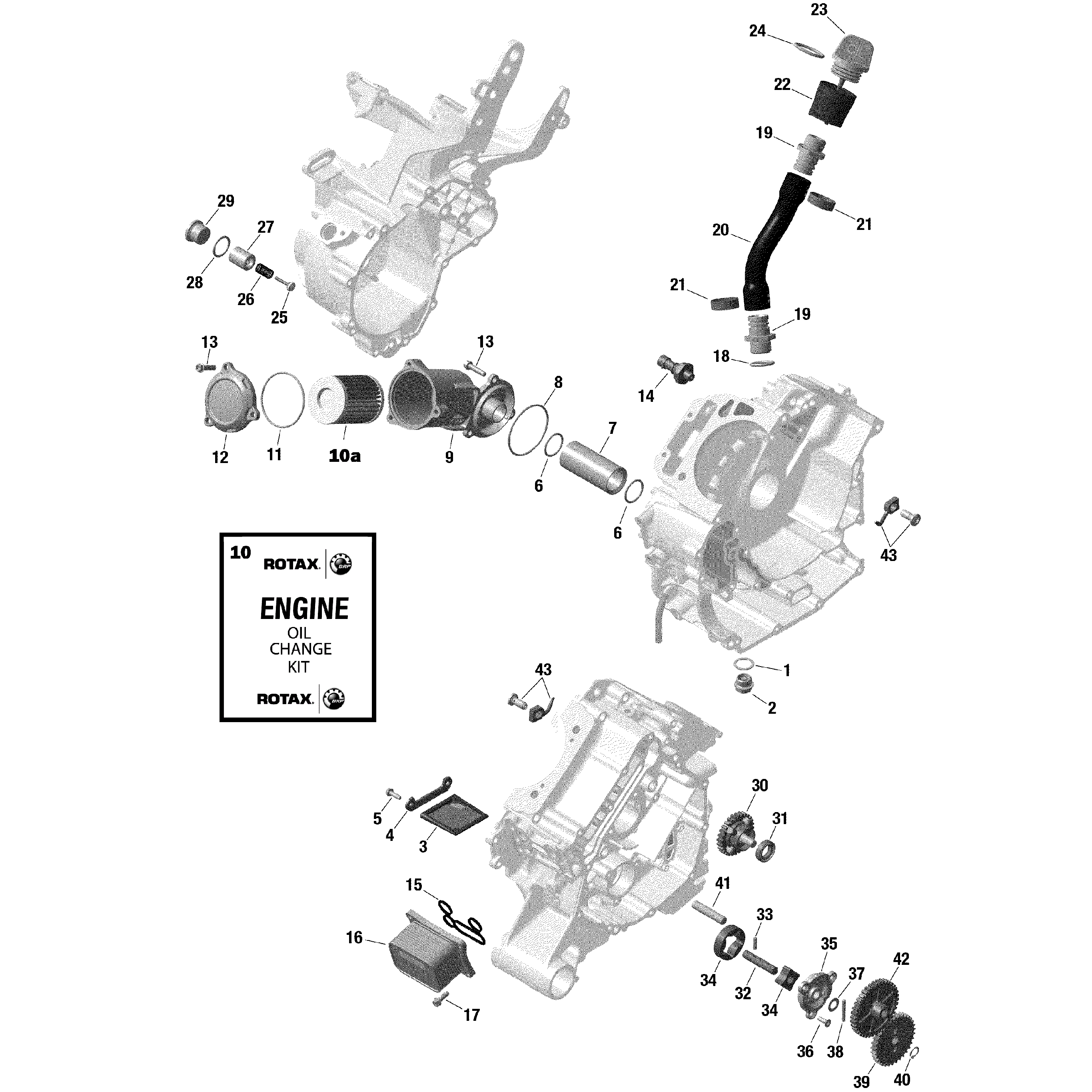 An Image of a Genuine Can-Am Parts Schematic Diagram showing the schematic - ROTAX - ENGINE LUBRICATION - LTD CAB