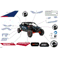 BODY - DECALS - 2026 CAN AM MAVERICK R MAX X RS SAS - DUSTY NAVY SATIN - 77" WIDTH - (2)