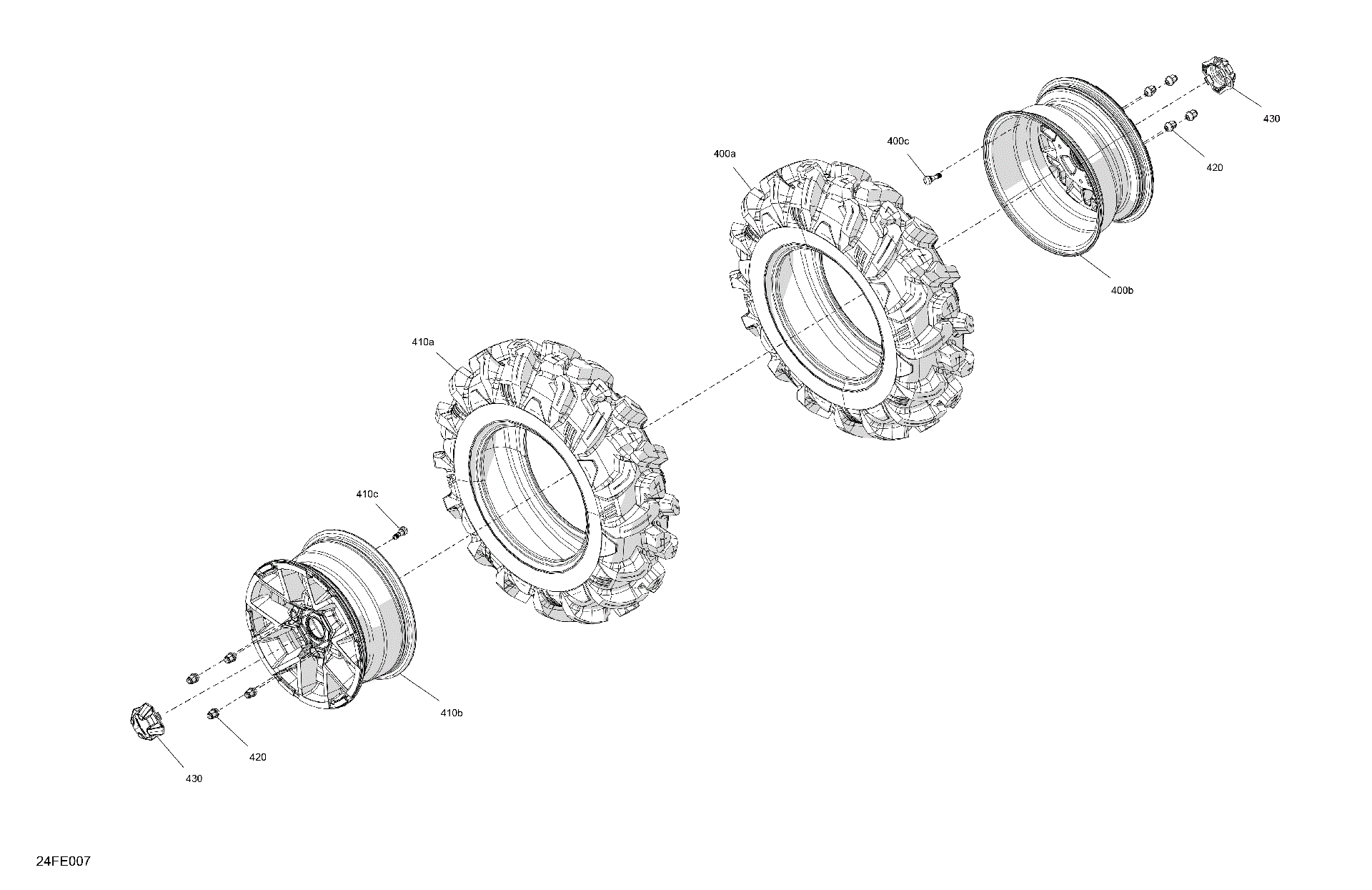 An Image of a Genuine Can-Am Parts Schematic Diagram showing the schematic - DRIVE - FRONT WHEELS