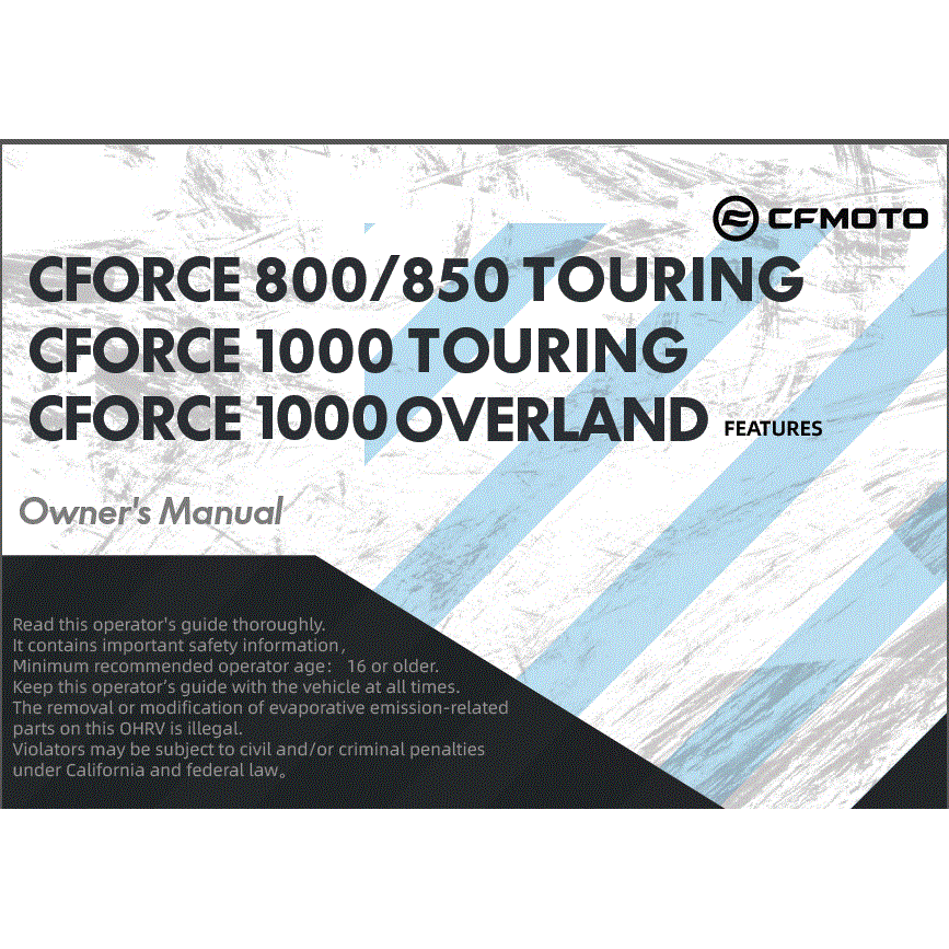 An Image of a genuine CFMOTO Parts Schematic Diagram showing the group - OWNERS MANUAL - 2025 CFMOTO CFORCE 1000 OVERLAND