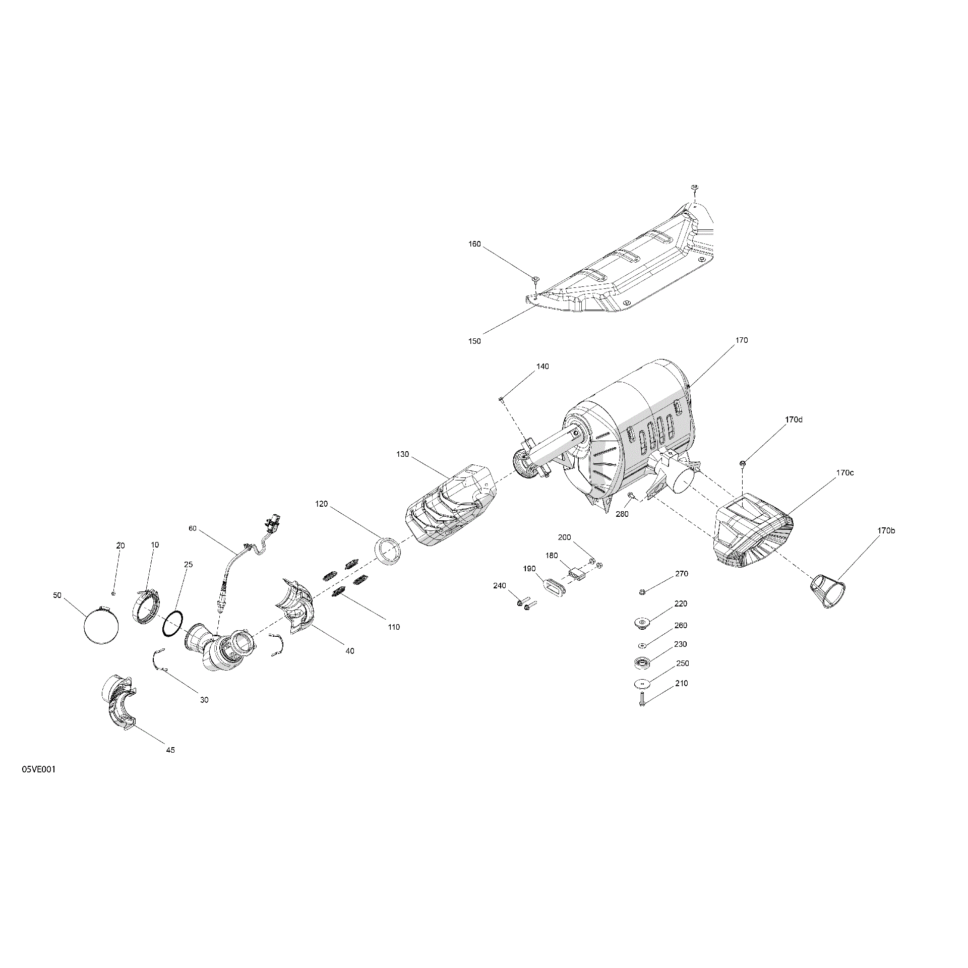 An Image of a Genuine Can-Am Parts Schematic Diagram showing the schematic - ENGINE - EXHAUST