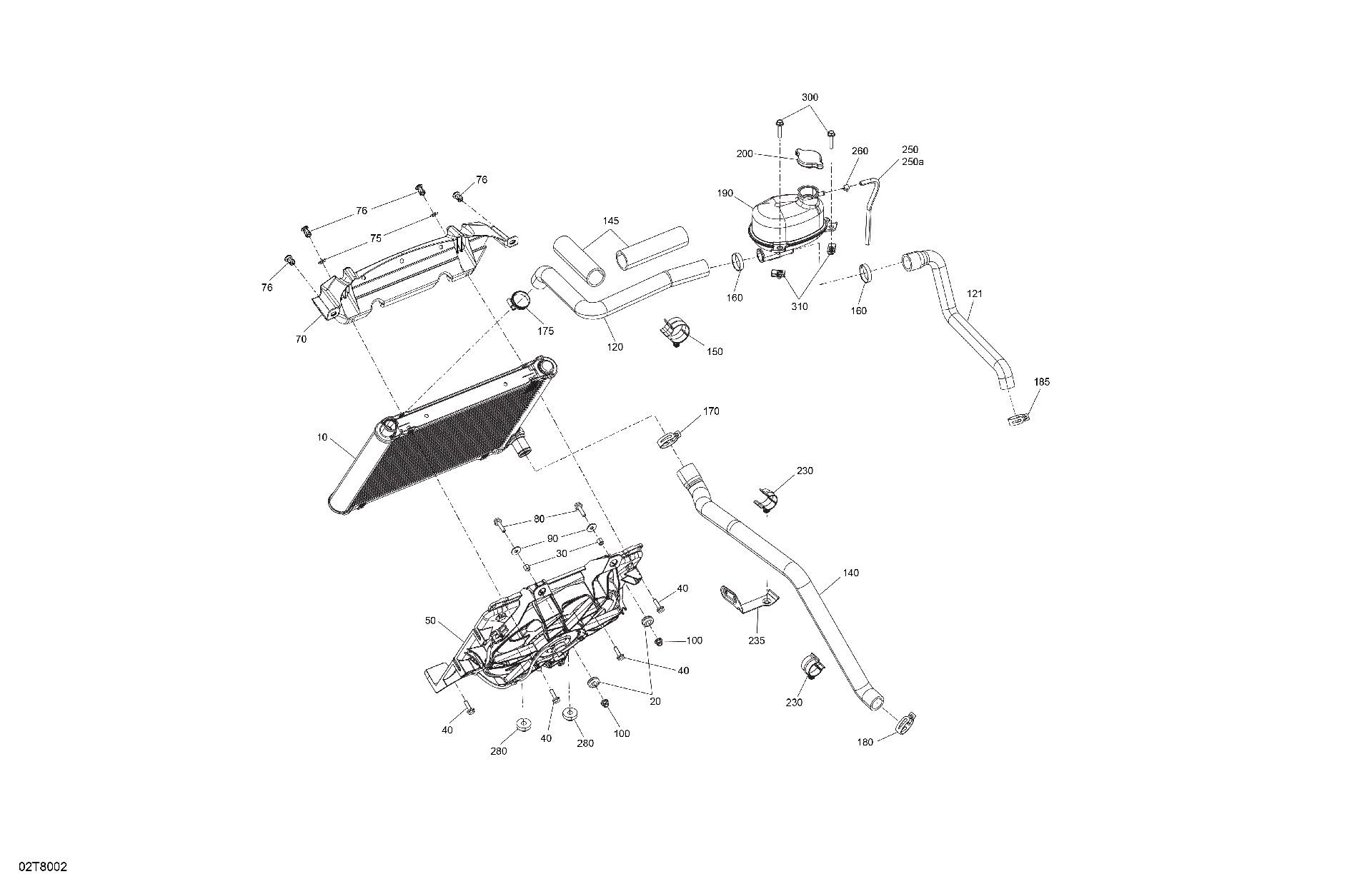 An Image of a Genuine Can-Am Parts Schematic Diagram showing the schematic - ENGINE - COOLING