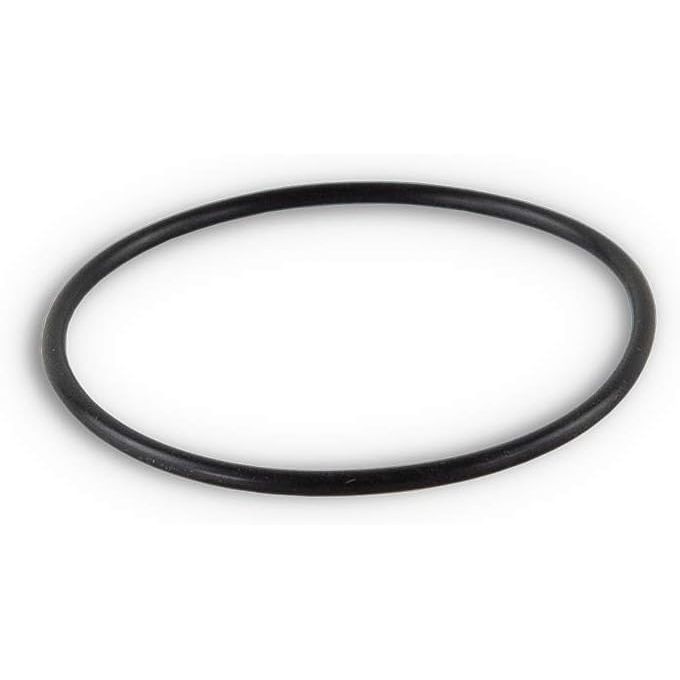 Black rubber O-ring gasket with smooth surface and circular shape.