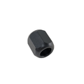 Black hexagonal metal roller with hollow center and smooth finish.