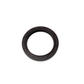 Black circular rubber oil seal with evenly spaced indentations on the outer edge.