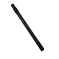 The Stud Screw M10 X 136 by Can-Am is a black metal rod with threads on both ends, shown diagonally on a white background, perfect as a replacement OEM part for your Can-Am UTV or ATV.