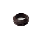 Black rubber V-ring seal with a rounded outer edge and flat inner surface.