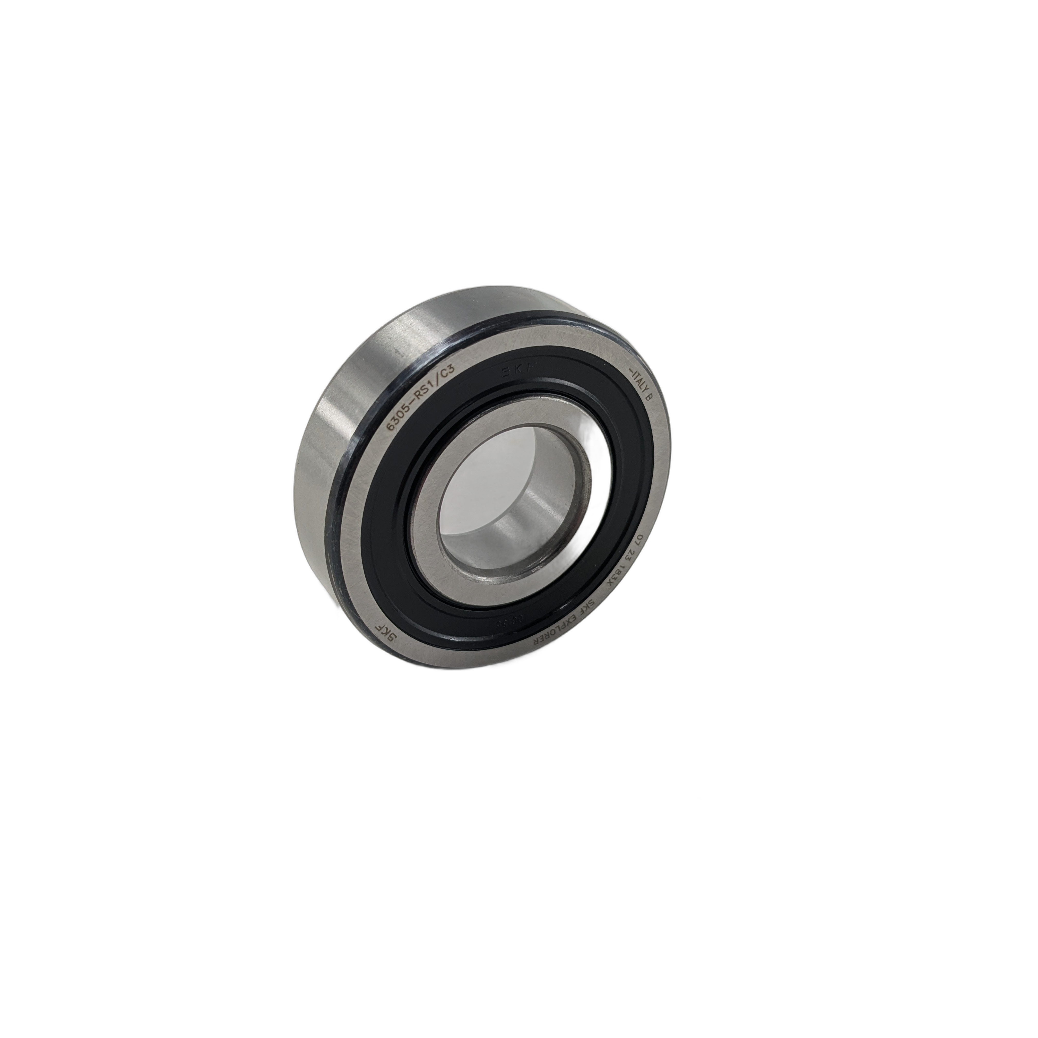 Round metal ball bearing with black rubber seals on both sides, designed for offroad vehicles.