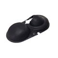 The Heat Protector by Can-Am is a black molded plastic or rubber part with two dome-shaped sections and an opening on one side, shown against a white background—ideal for use with Can-Am UTV parts.