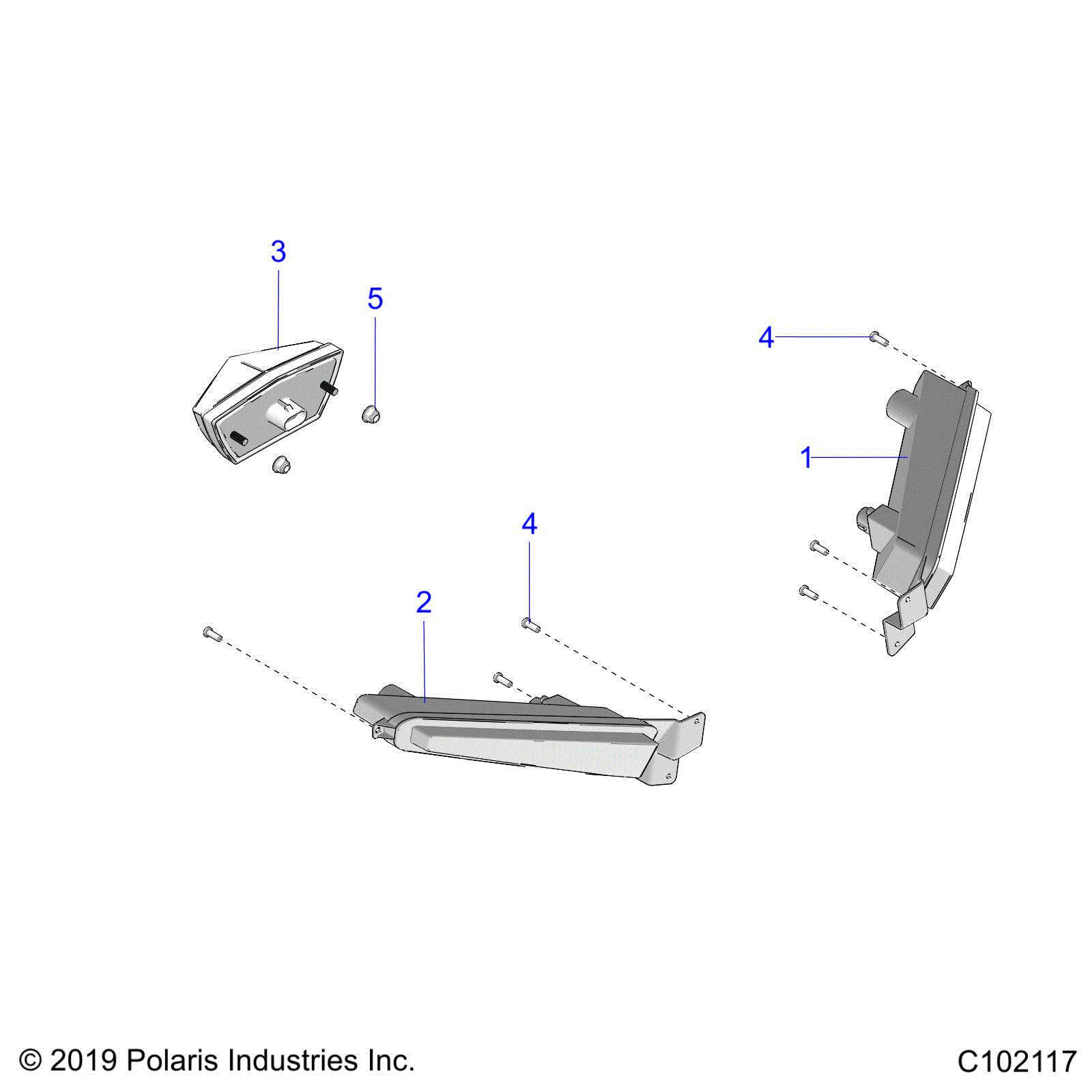 An Image of a Genuine Polaris Parts Schematic Diagram showing the schematic - ELECTRICAL: HEADLIGHTS AND TAILLIGHT - 2024 POLARIS OUTLAW 70