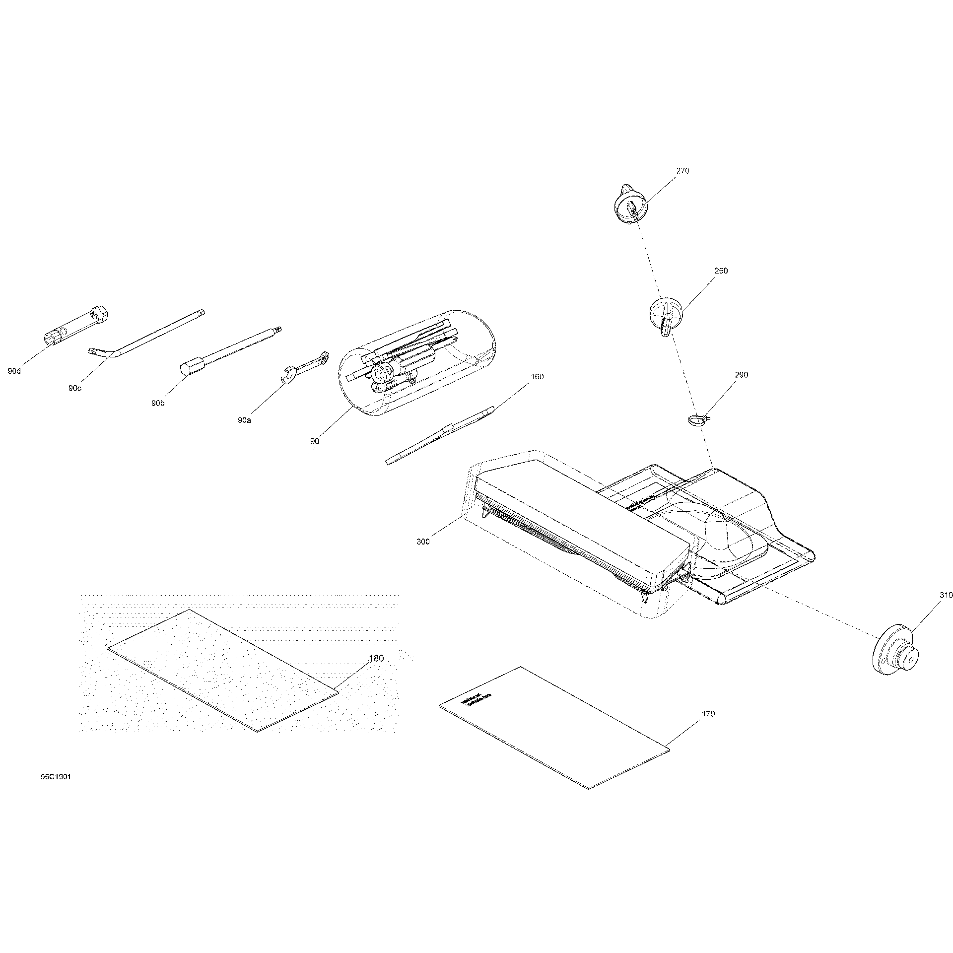 An Image of a Genuine Can-Am Parts Schematic Diagram showing the schematic - TOOLS - 800R EFI