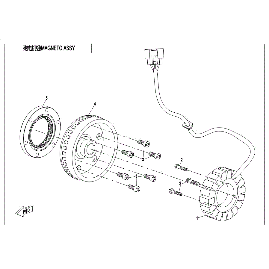 An Image of a Genuine CFMOTO Parts Schematic Diagram showing the schematic - MAGNETO ASSY. (EPS) - 2019 CFMOTO ZFORCE 1000