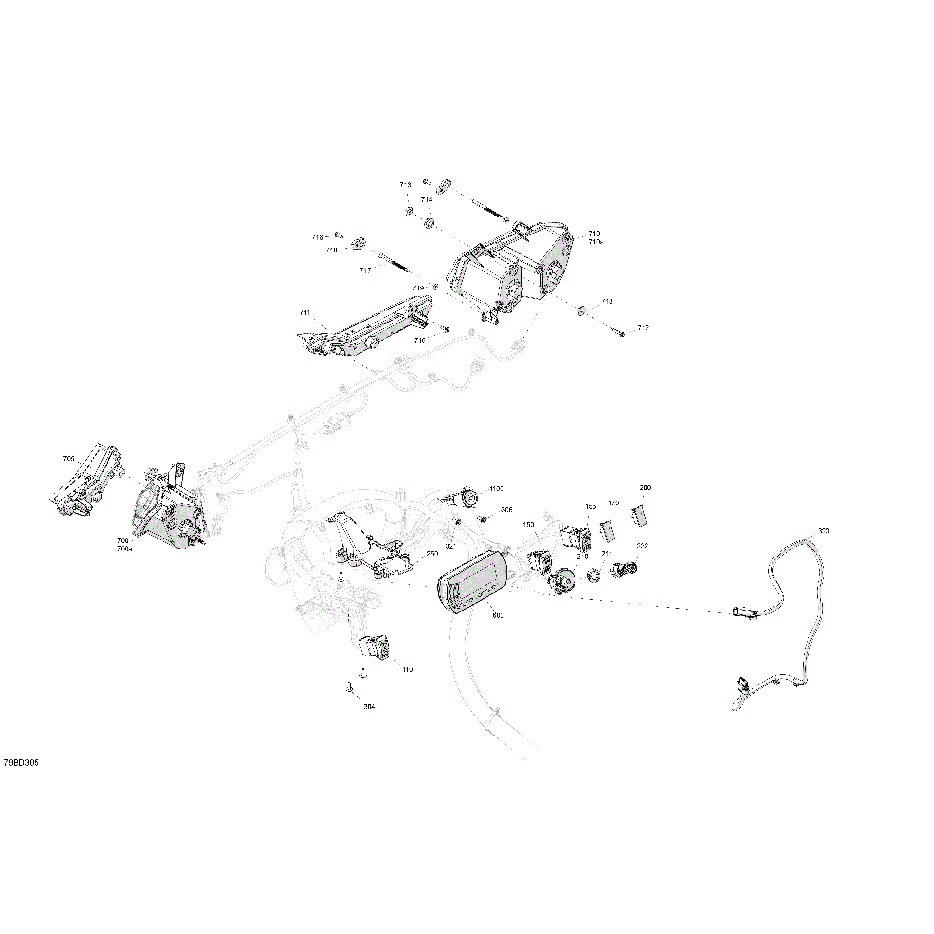 An Image of a Genuine Can-Am Parts Schematic Diagram showing the schematic - ELECTRIC - FRONT SECTION