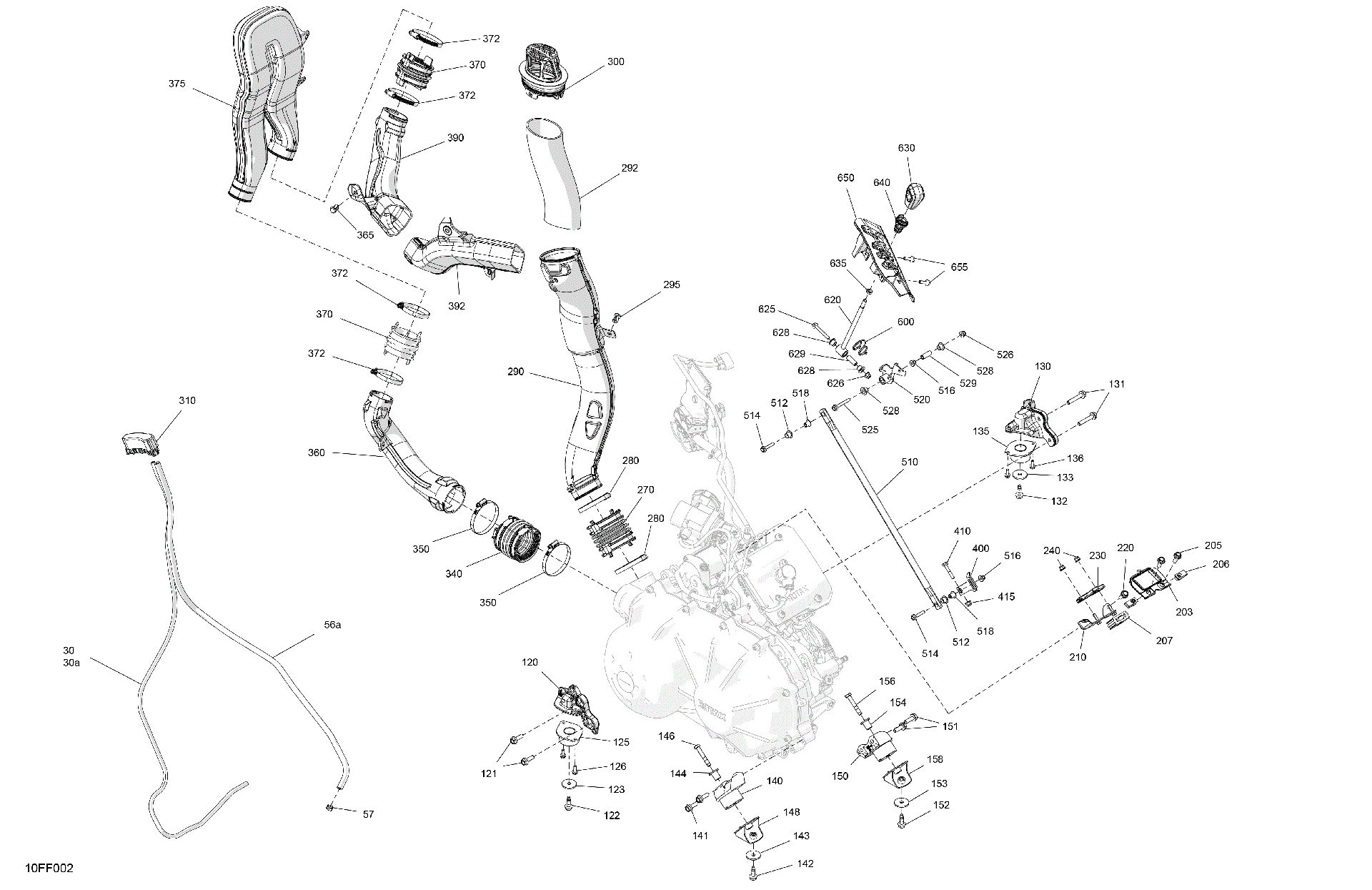 An Image of a Genuine Can-Am Parts Schematic Diagram showing the schematic - ENGINE - SYSTEM