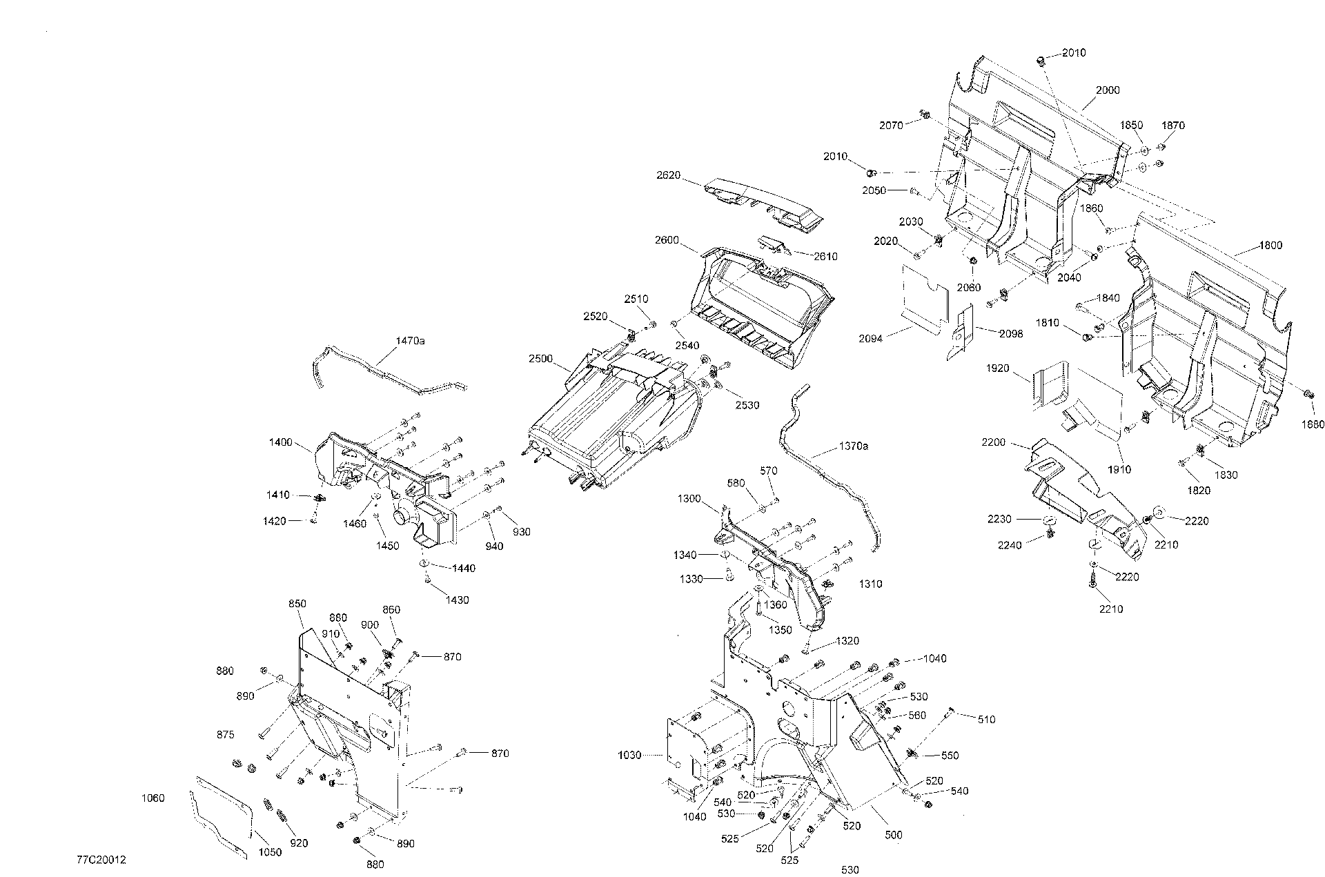 An Image of a Genuine Can-Am Parts Schematic Diagram showing the schematic - CAB INTERIOR - UPPER PART
