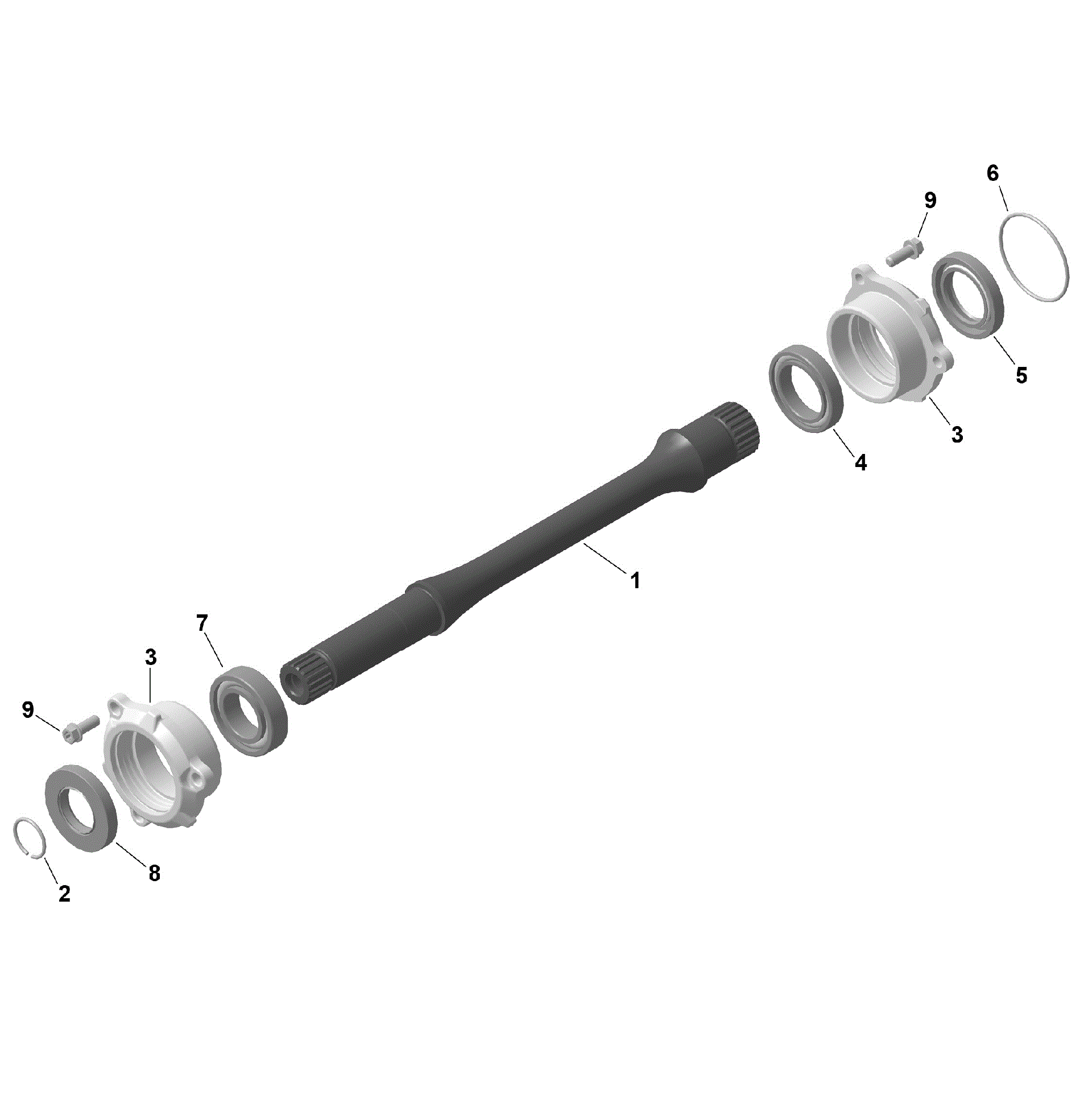 An Image of a Genuine Can-Am Parts Schematic Diagram showing the schematic - ROTAX - DRIVE SHAFT