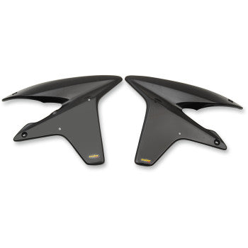 A pair of Air Scoops Black by Maier, crafted from durable polyethylene with an angular design, are displayed side by side and facing opposite directions on a white background.
