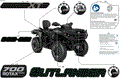 BODY - FEATURE DECALS - 2025 CAN AM OUTLANDER MAX 700 4X4 XT - PLATINUM SILVER SATIN