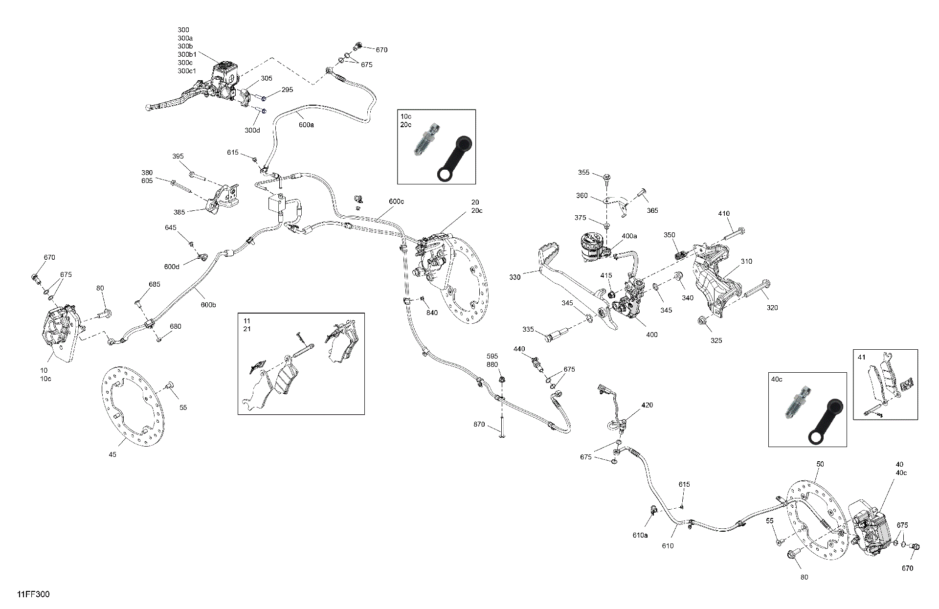 An Image of a Genuine Can-Am Parts Schematic Diagram showing the schematic - MECHANIC - BRAKE SYSTEM