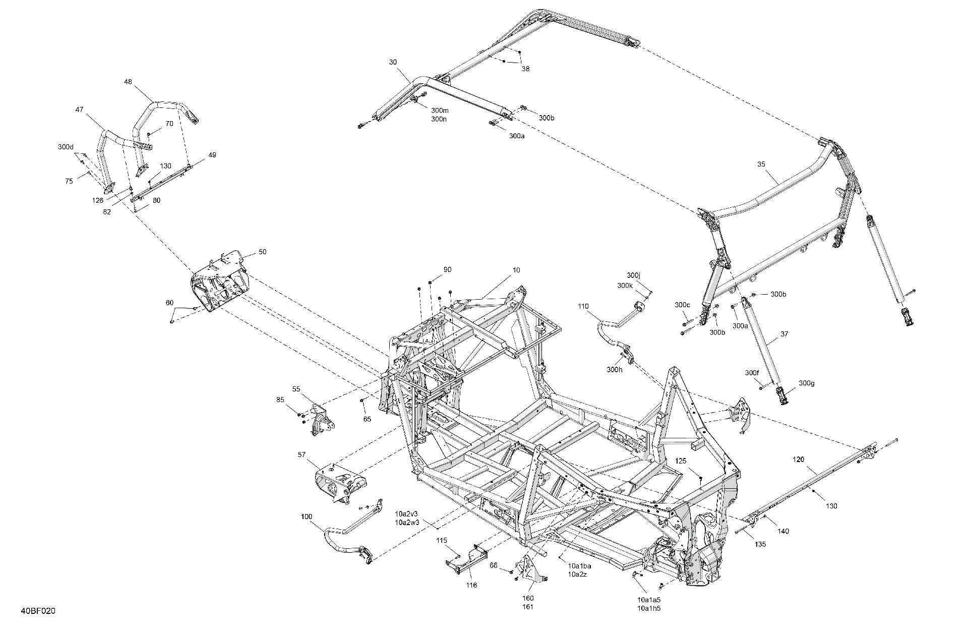 An Image of a Genuine Can-Am Parts Schematic Diagram showing the schematic - FRAME - SYSTEM