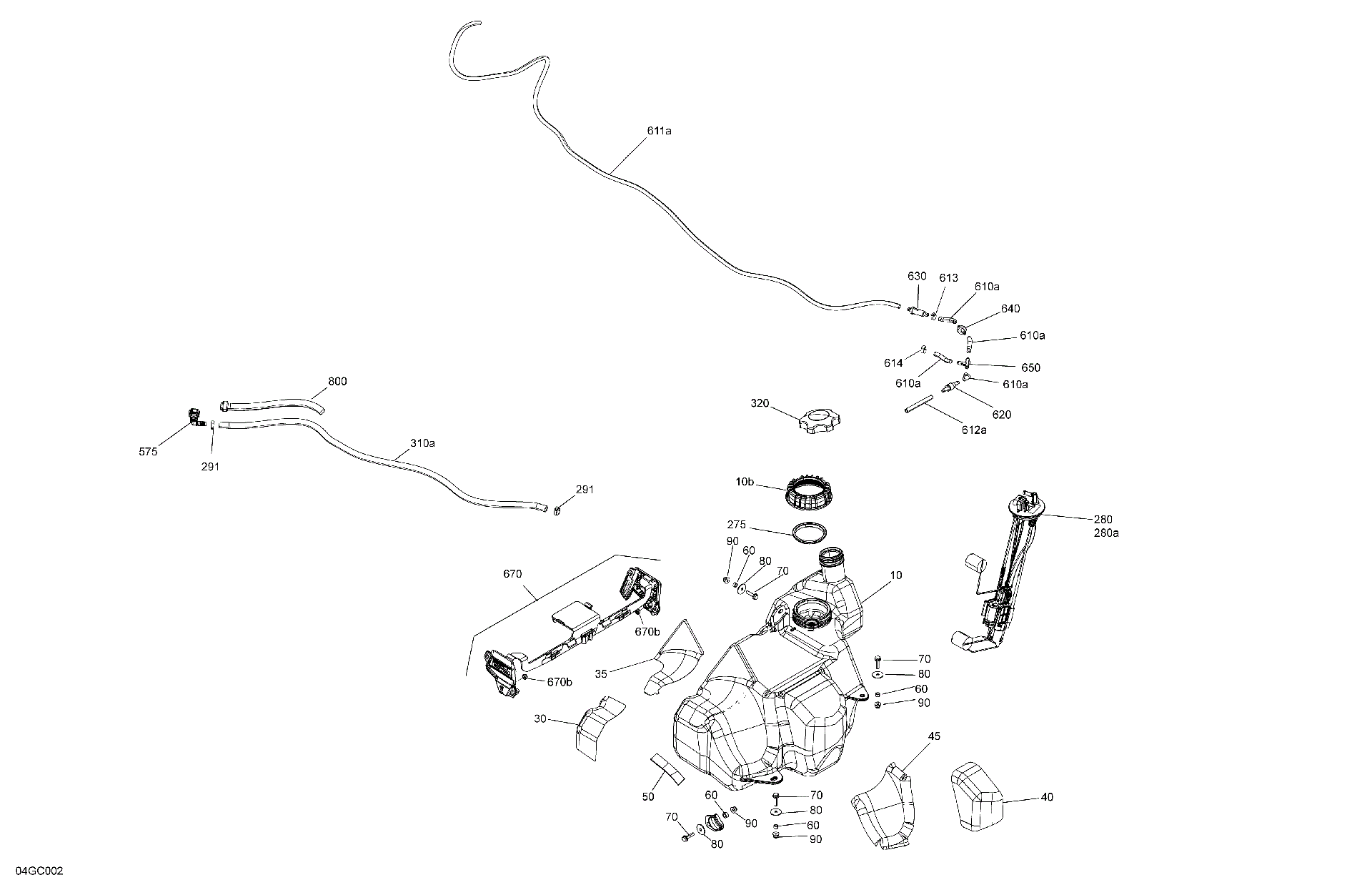An Image of a Genuine Can-Am Parts Schematic Diagram showing the schematic - ENGINE - FUEL