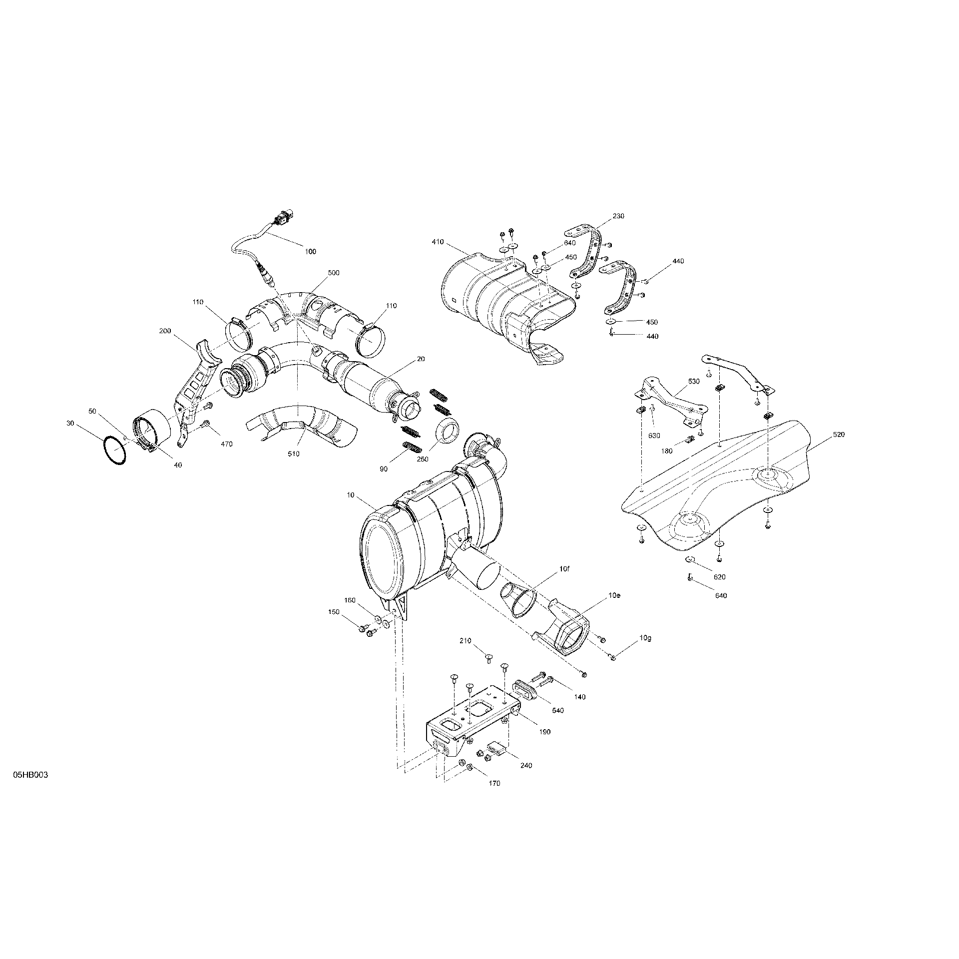 An Image of a Genuine Can-Am Parts Schematic Diagram showing the schematic - ENGINE - EXHAUST