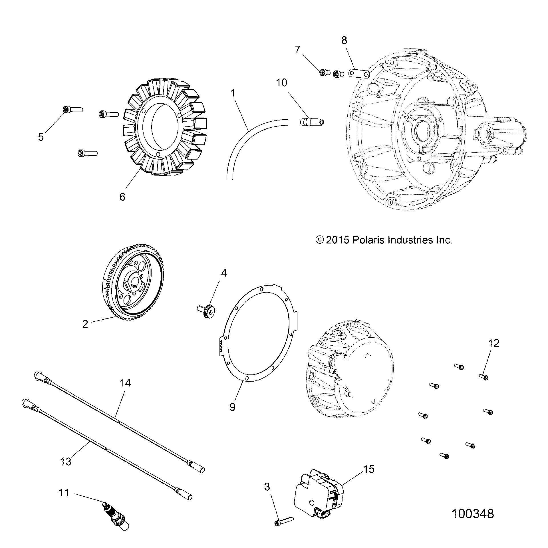 An Image of a Genuine Polaris Parts Schematic Diagram showing the schematic - ELECTRICAL: IGNITION SYSTEM - 2018 POLARIS SPORTSMAN 850 HIGH LIFTER
