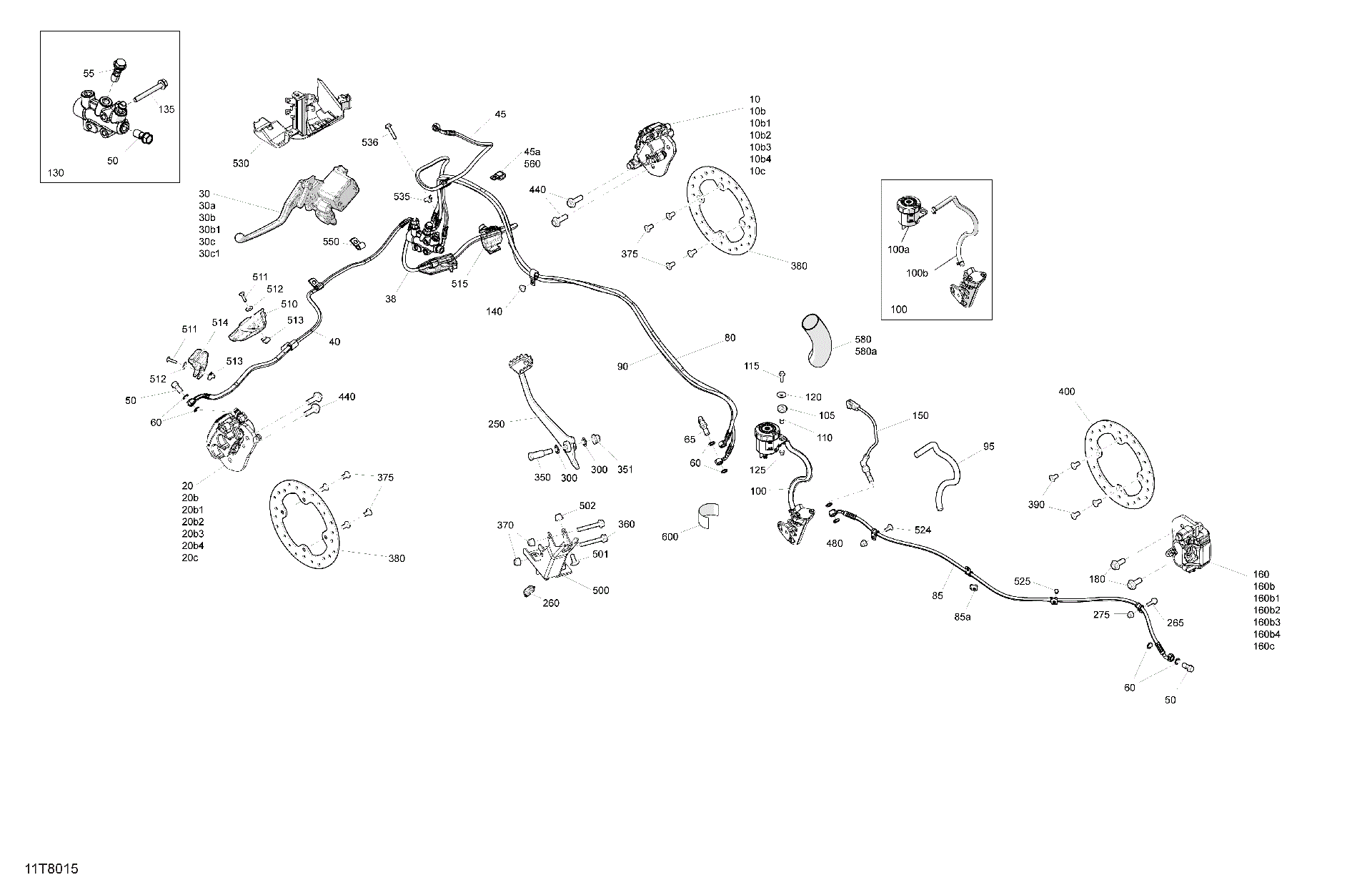 An Image of a Genuine Can-Am Parts Schematic Diagram showing the schematic - MECHANIC - BRAKE SYSTEM