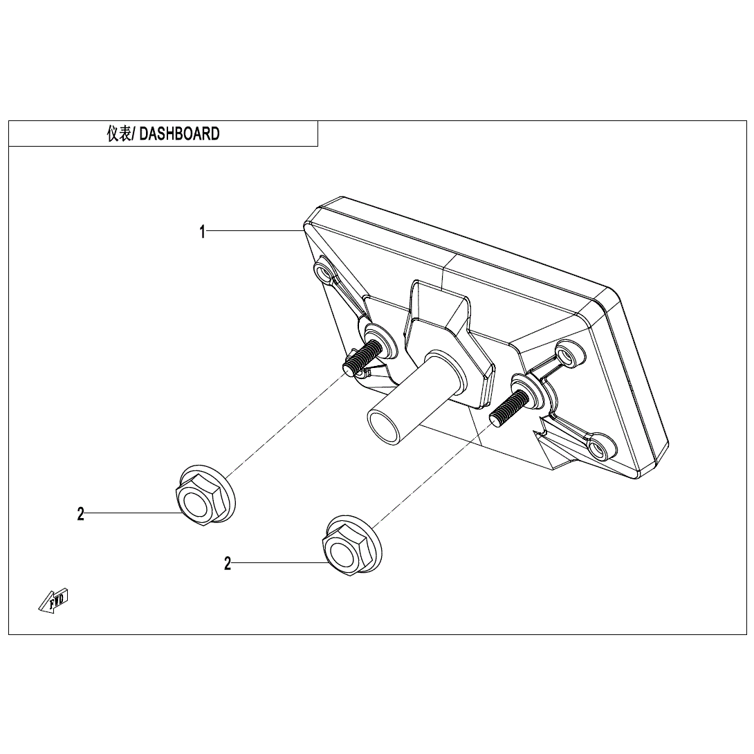 An Image of a Genuine CFMOTO Parts Schematic Diagram showing the schematic - DASHBOARD - 2021 CFMOTO ZFORCE 950 Sport