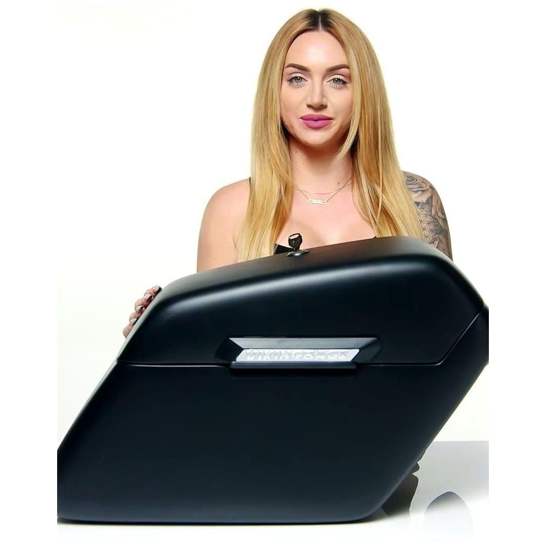 42L - Baldur XL Victory 8 Ball Motorcycle Hard Saddlebags by