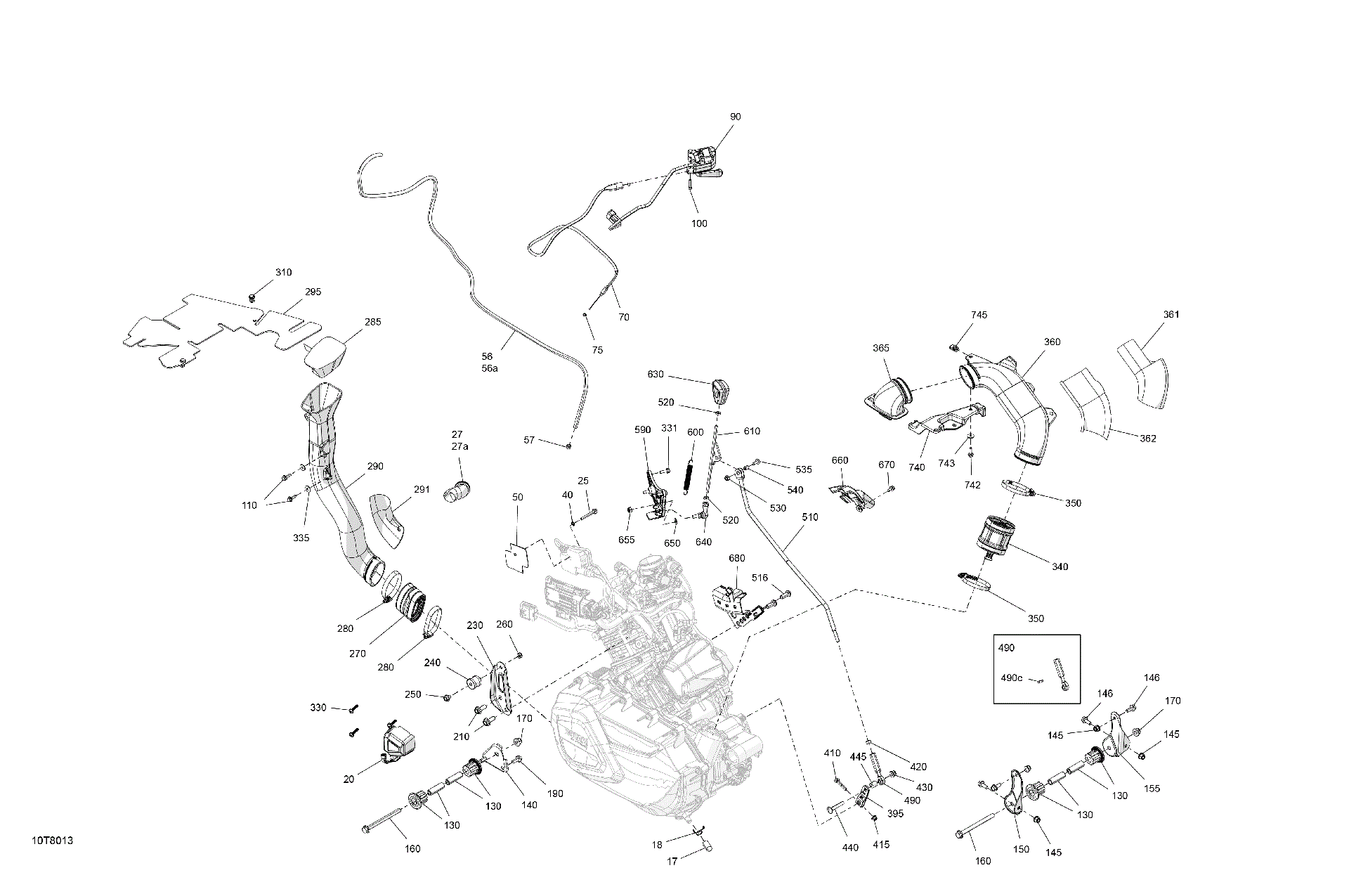 An Image of a Genuine Can-Am Parts Schematic Diagram showing the schematic - ENGINE - SYSTEM