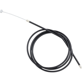 Black flexible brake cable with metal fittings on both ends, 60 inches long.